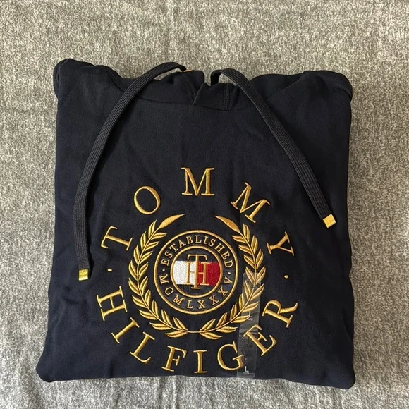 Tommy Hilfiger Blue Hoodie Sweatshirt Men’s L NWT - Picture 13 of 13